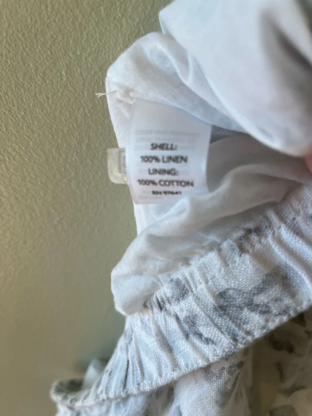 J. Jill Linen/Cotton White and Gray Floral A-Line Maxi Skirt with Elastic Waist - Picture 4 of 6